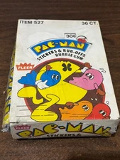 1980 Pac-Man Stickers Full 36 Wax Pack Sticker Trading Card Sealed Fleer #SG-86