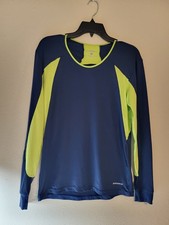 Brooks Moisture-Wicking Navy Yellow XL Long Sleeve Athletic Shirt