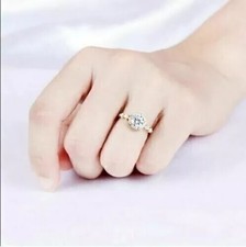 2 Ct Round Cut Simulated Diamond Women Engagement Ring In 14K White Gold Plated