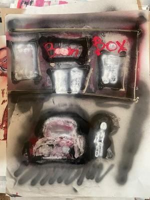 Art Painting  The club   22x28 poster size original graffiti street art Ody West