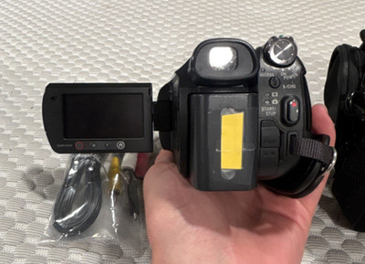Sony HDR-SR7 Handycam Camcorder TESTED Working w Battery Bag AV Cable Bundle