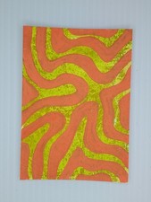Original ACEO Art Card Abstract Pattern Acrylic Painting, Groove Theory