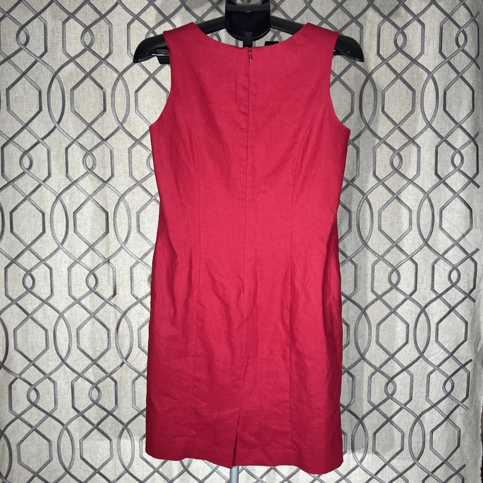 Vestido Chadwick’s Para Mujer Talla 6 Rosa Lino/Algodón Cambio Sin Mangas Forrado Cremallera Trasera Foto 2 de 4