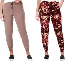 Anybody Lush Jersey Set Two Joggers Taupe Tie Dye S NWOT 1068 