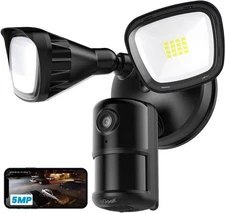 ieGeek 5MP Floodlight Camera Outdoor, Wired Home Security Light Cameras,24/7