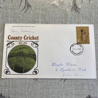 Colin Cowdrey England Rare Signed 1973 First Day Cover