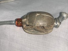 VTG Egyptian Scarab HandCarved Soap Stone Pendant