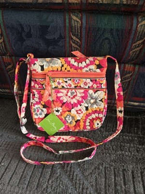 Vera Bradley Pixie Blooms Petite Double Zip Hipster Crossbody Bag Retired NWT
