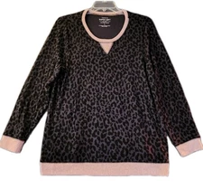 NWT Torrid Super Soft Sleep Pink & Black Leopard Print Long Sleeve PJ Top 1X