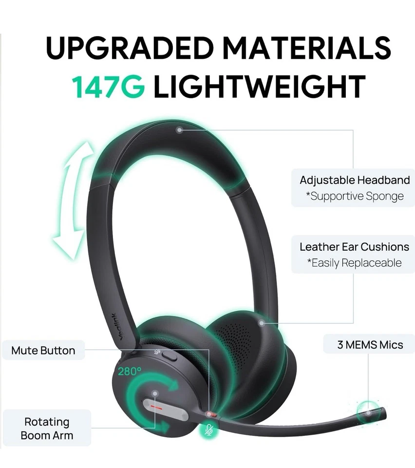 Yealink BH70 MS TEAMS Bluetooth Wireless Mono Headset with BT51 USB-A - Image 3 of 4