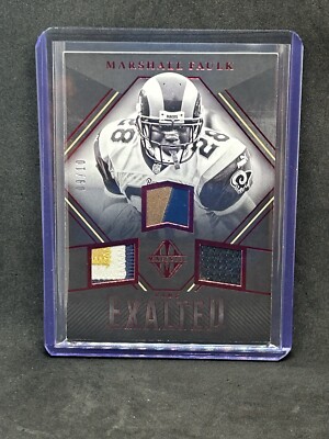 MARSHALL FAULK 2017 PANINI MAJESTIC EXALTED TRIPLE PATCH /10 Ruby B5