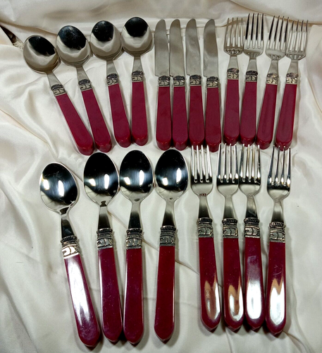*Sabatier* FLATWARE SERVICE 4 CANNES-BURGANDY 20 PC. SET Stainless