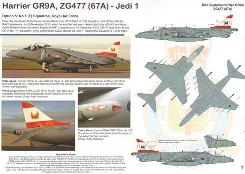 Calcomanías de marco de aire AFD32218 1:32 actualización de brazo de aire del Reino Unido esquemas de retiro BAe Harrier - Imagen 6 de 24