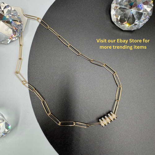 paper clip circle crystals necklace pendant fashipn jewelry for women