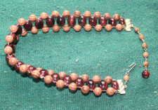 Boho wood bead choker necklace
