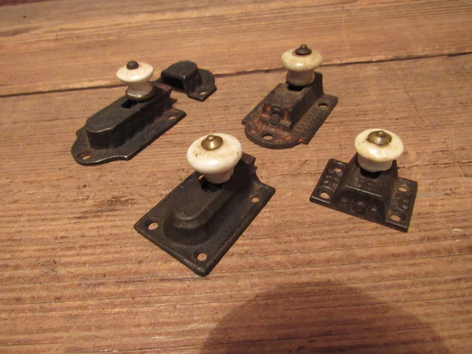 Винтажный 1800-х годов шкаф лот уловы буфет защелки белый фарфор ручка - запчасти - Изображение 4 из 4