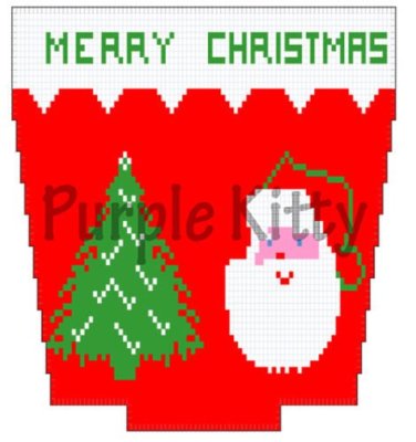 Santa and Tree Christmas Stocking Pattern - Vintage Grace Ennis #9001C
