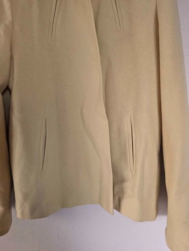 Manteau vintage laine taille S années 60 jaune crème beurre preppy mod rétro Audrey Jackie O - Photo 11/12