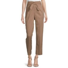 Liz Claiborne Women's Regular Fit Straight Trouser in Caramel Plaid Size 4 NWT