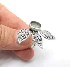 Leaf Ring Setting Blank Cabochon Mounting Adjustable Resin Base Bezel Mosaic