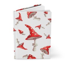 Mushroom Print Hardcover Dream Journal Matte Finish Fly Agaric Shaman Notebook