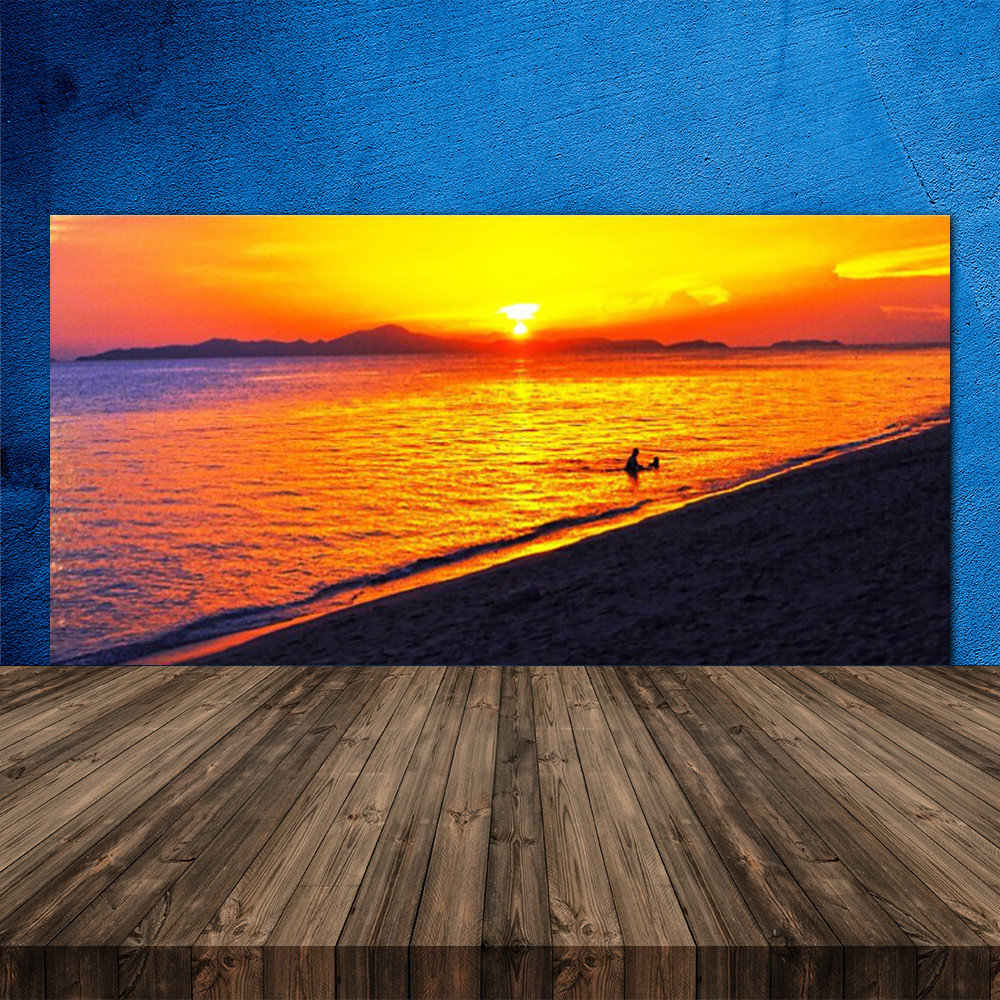 Crédence de cuisine en verre 120x60 cm décor panorama plage de sable
