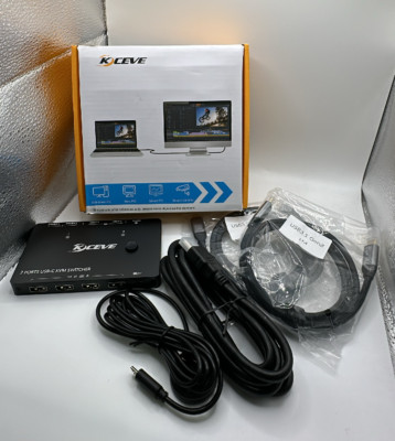 KCEVE 2 Port USB C KVM Switch 4K@60Hz HDTV ready ESD Schutz USB C Produkt