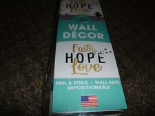 FAITH, HOPE LOVE WALL DECOR peel and stick decals, New