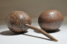 Vintage MARACAS Shakers Authentic Gourds Music-