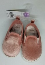 NEW Carter's Baby Girl Pink Slip on Crib Shoes, Size 6-9 Months