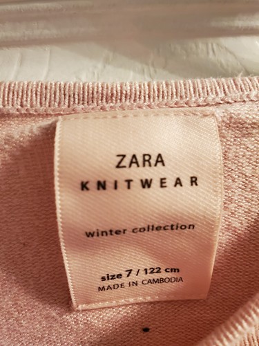Zara Cute Very Soft Knitted Loose Fit Pink Designer Sweater size 7 - Picture 2 of 5