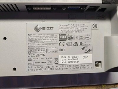 EIZO FlexScan S1701 Color LCD Monitor with Warranty & Free