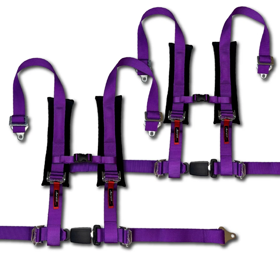 Arnés púrpura de 4 puntos (par) para UTV Polaris Canam Honda Yamaha y más Foto 2 de 4