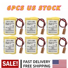 6x BR-AGCF2W 6V PLC Battery For CNC Fanuc Controls A98L-0031-0011 w/ Brown Plug