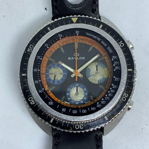 VINTAGE BAYLOR DIVER CHRONOGRAPH VALJOUX 72 MANUAL WIND MOVEMENT VX72 from 1960