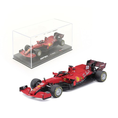 Bburago 1:43 Scale Ferrari SF-21 Sainz #55 Diecast Model Car - Picture 2 of 2