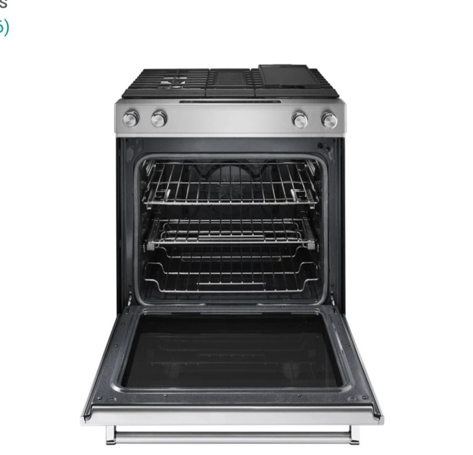 KitchenAid KSDG950ESS 30 Inch 4Burner Dual Fuel Downdraft SlideIn