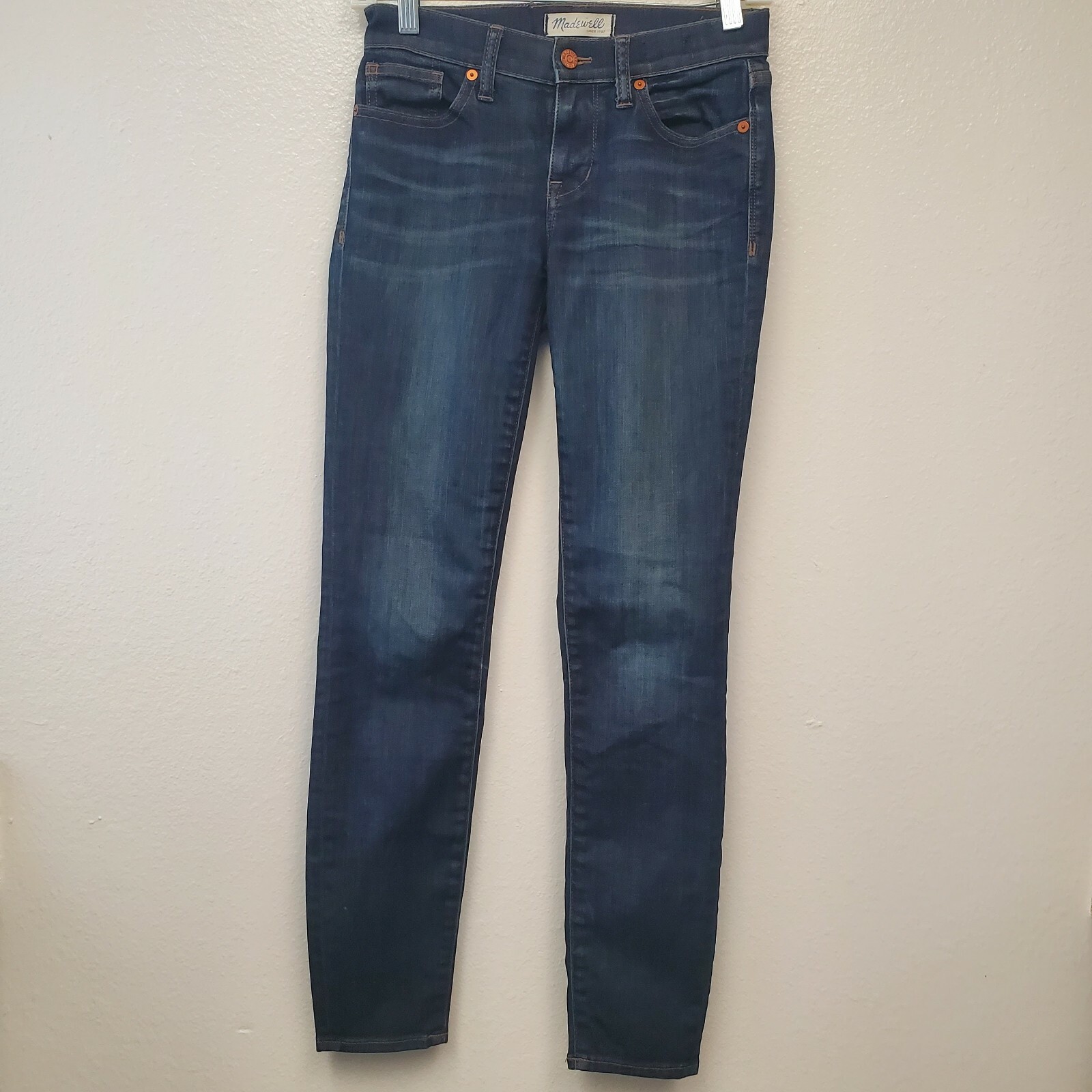 Madewell Skinny Jeans Womens Size 24 Blue Dark Denim Stretch Jegging Stretch Low-image