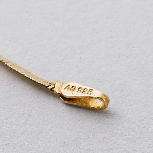 Halskette Heringbone Kette 925 Silber vergoldet 1,5 mm 42 cm 1,96 g - Bild 6 von 8