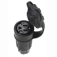 Pass & Seymour 15A, 125V WATERTIGHT STRAIGHT BLADE CONNECTOR, BLACK plug