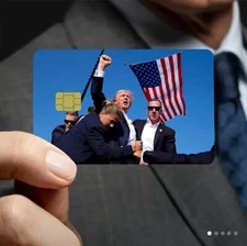 President Donald Trump MAGA FIGHT!Credit Debit Bank Card Skin Sticker Chip 1PC