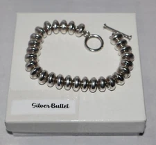 Silpada Sterling Silver Rare & HTF Oval Beaded Toggle Clasp Bracelet B0626