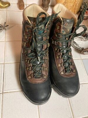 RAICHLE BROWN green LEATHER MOUNTAINEER TRAIL BOSS HIKING 8D LACE UP HIKER BOOTS