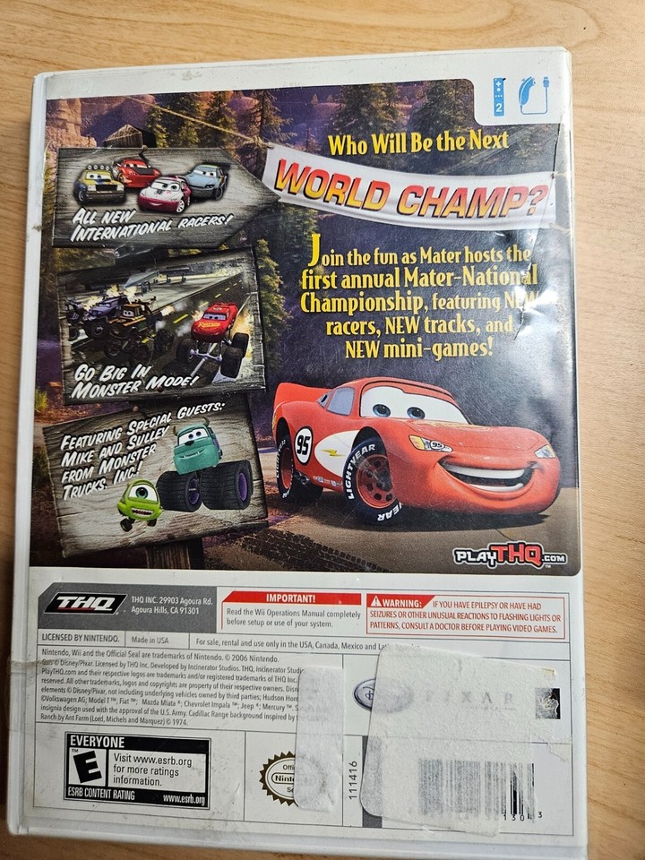 2006 Disney Pixar Cars Wii Game Mater National Championship Rated E eBay