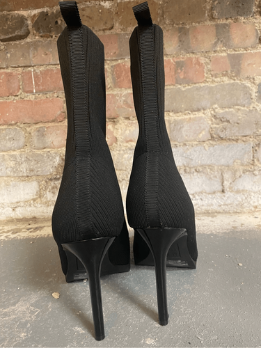 Mix No. 6 Desirae Sock Bootie, 4” Stiletto Black, Size 9 1/2 - Picture 4 of 9
