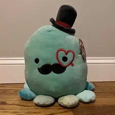 Squishmellows 14” Eiko The Octopus Valentines 2024 Top hat Mustache NWT