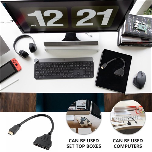Splitter Dual Monitors Phone Port Adapter Ethernet Port Dock Holder Hub - Afbeelding 7 van 12