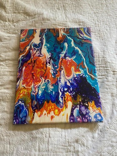 STARBURST COSMOS SPACE RETRO ABSTRACT PAINTING MCM MID MODERN BOHO POLLOCK STYLE - Picture 2 of 6