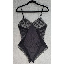 Vintage Sears Lingerie Romper One Piece Women Size 34 Teddy Bodysuit Lace Black