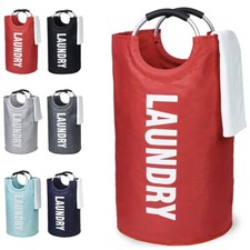 82L Foldable Fabric Laundry Basket Collapsible Clothes Hamper Bag Washing Bin